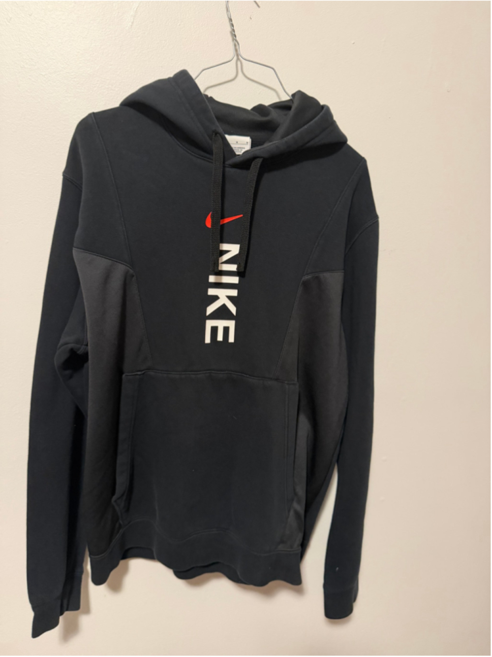 Men's Nike Hoodie Sweatshirt Size M Black and Grey - Picture 7 of 7
